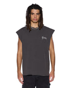 Mens Truckstop Ekcess Cutoff Faded Black Oversized Tees - Grey