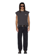 Mens Truckstop Ekcess Cutoff Faded Black Oversized Tees - Grey