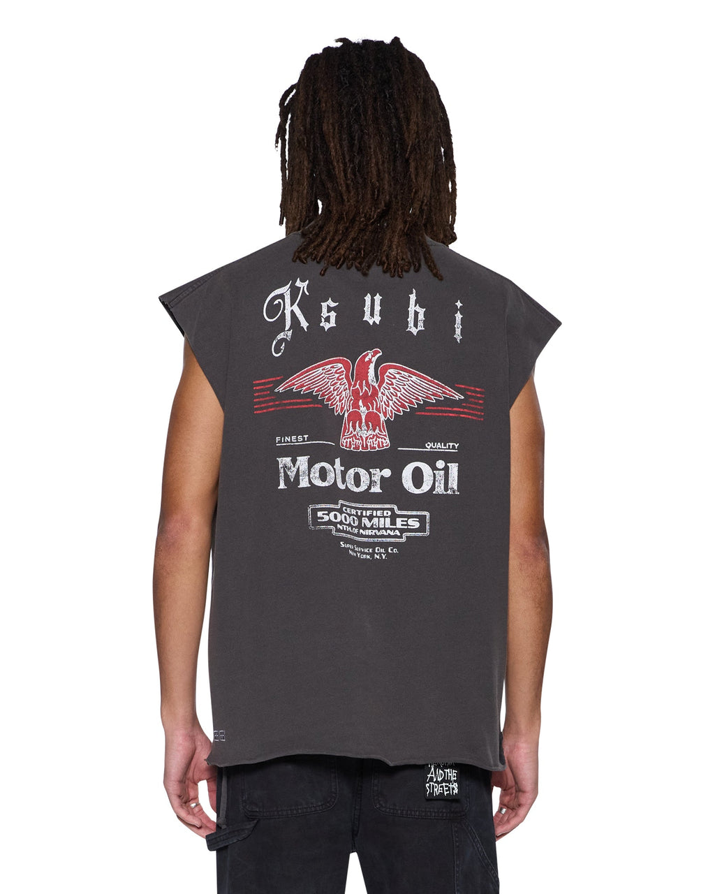 Mens Truckstop Ekcess Cutoff Faded Black Oversized Tees - Grey
