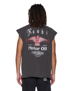 Mens Truckstop Ekcess Cutoff Faded Black Oversized Tees - Grey