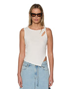 Womens Twisted Tank White Regular Fashion Tops - White