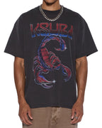 Mens Venom Ekcess Ss Tee Faded Black Oversized Tees - Black
