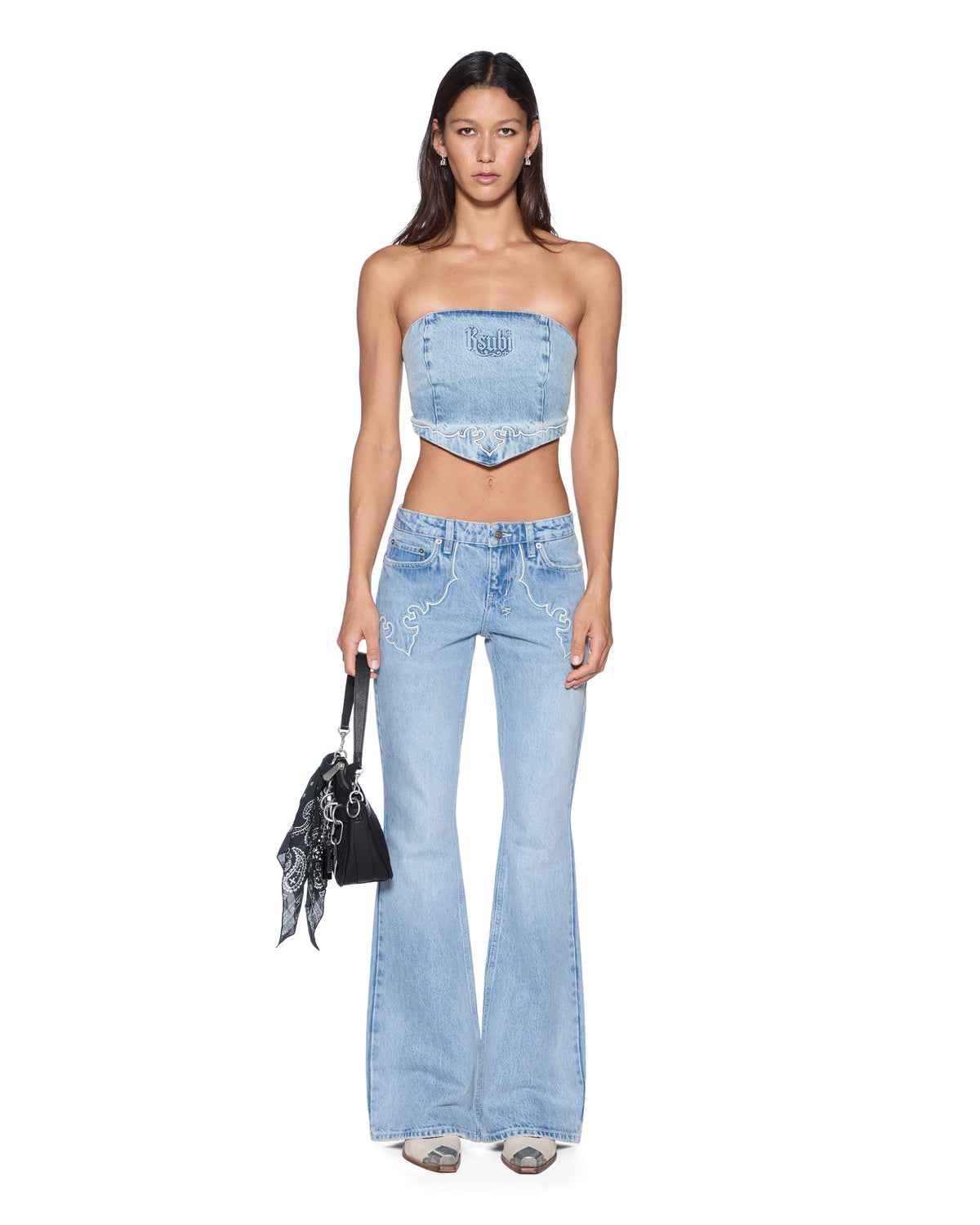 Womens Soho Lo Jean Krystal Western Slim Denim Jeans - Denim