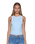 Womens Syndicate Xtra Baby Blue/white Fitted Tees - Blue