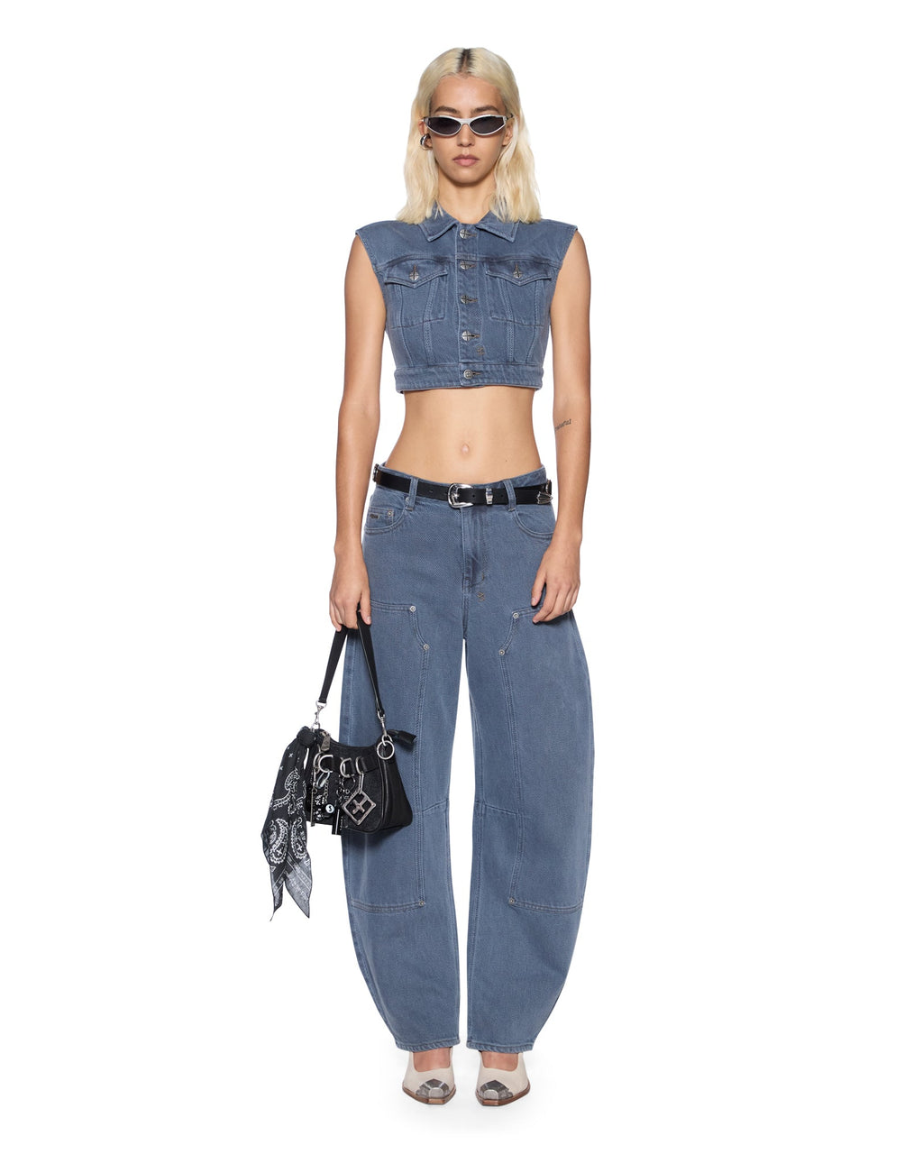 Womens Barrel Jean Carpenter Mirage Barrel Leg Denim Jeans - Blue