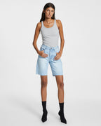 Womens Brooklyn Short Sense Sliced Relaxed Walkshorts - Denim