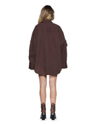 Womens Astra Ls Cargo Shirt Chocolate Oversized Shirts - Brown