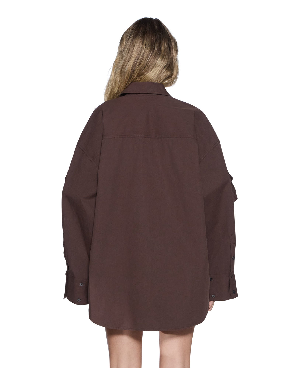 Womens Astra Ls Cargo Shirt Chocolate Oversized Shirts - Brown