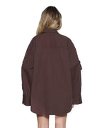 Womens Astra Ls Cargo Shirt Chocolate Oversized Shirts - Brown