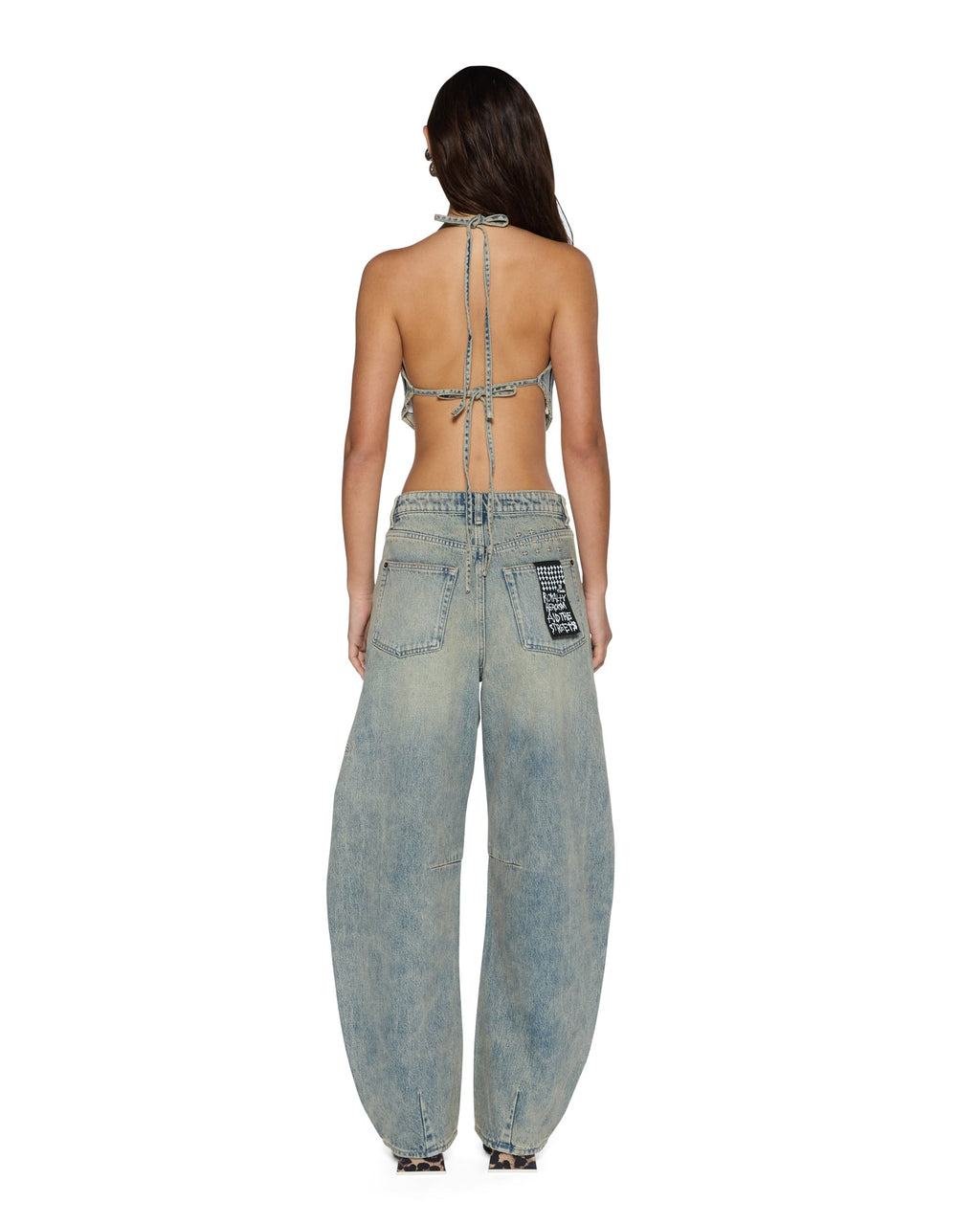 Womens Bolt Top Folk Fitted Fashion Tops - Denim