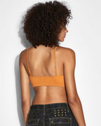 Womens Knit Bralette Satsuma Fitted Fashion Tops - Orange