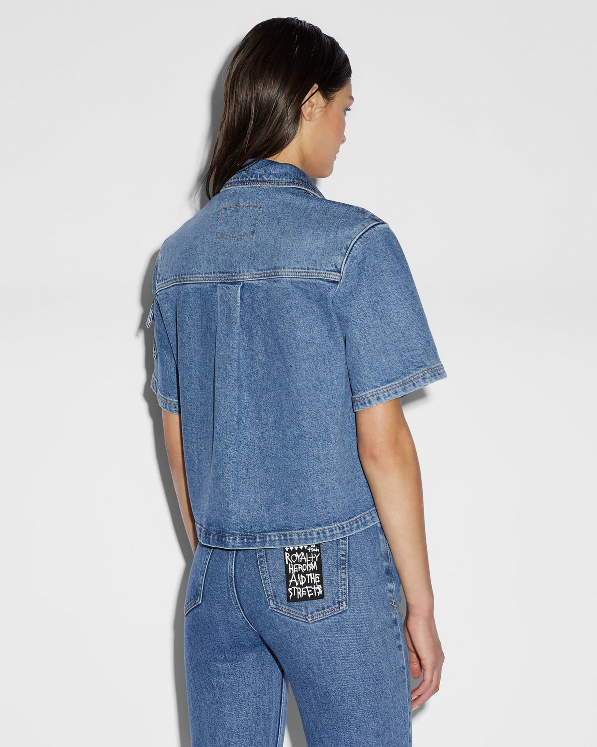 Womens Cargo Ss Shirt Heritage Boxy Shirts - Denim