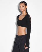 Womens Fantasy Top Black Fitted Fashion Tops - Black