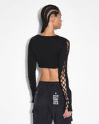 Womens Fantasy Top Black Fitted Fashion Tops - Black