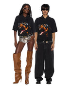 Womens Mowalola Doberman Jersey Black Slim Fashion Tops - Black