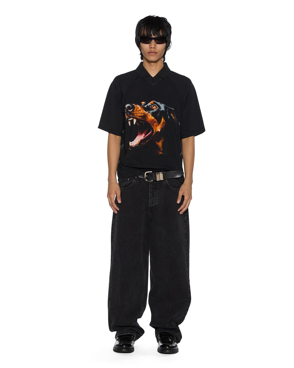 Womens Mowalola Doberman Jersey Black Slim Fashion Tops - Black