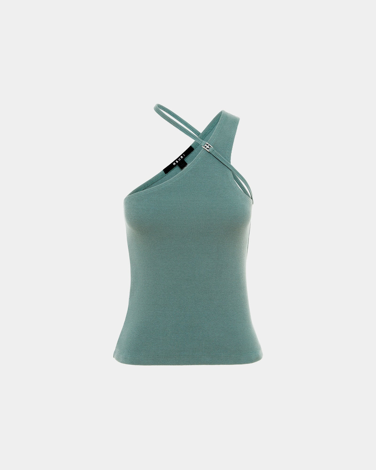 Womens Score Tank Lagoon Fitted Fashion Tops - Green