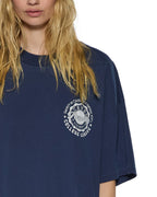 Womens Stacks Boyfriend Ss Tee Ink Blue Baggy Tees - Navy