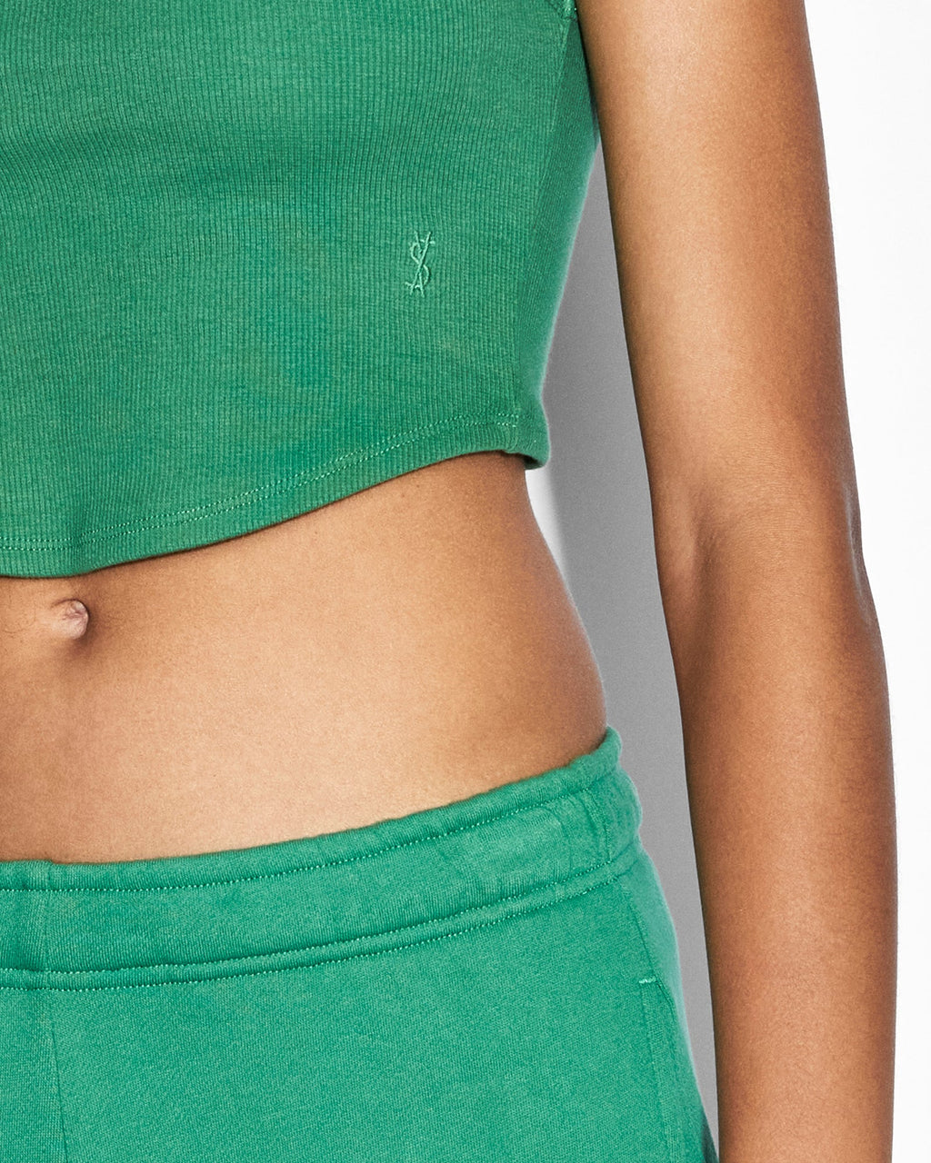 Womens Syndicate Tank Jade Fitted Fashion Tops - Green