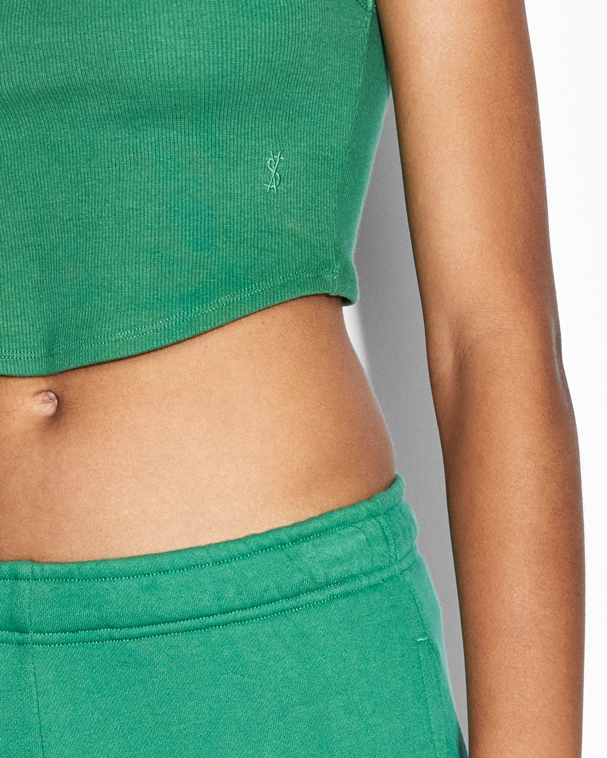 Womens Syndicate Tank Jade Fitted Fashion Tops - Green