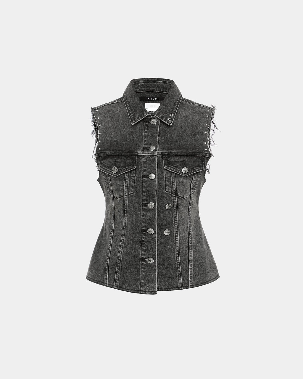 Womens Spark Vest Lovestruck Fitted Fashion Tops - Black