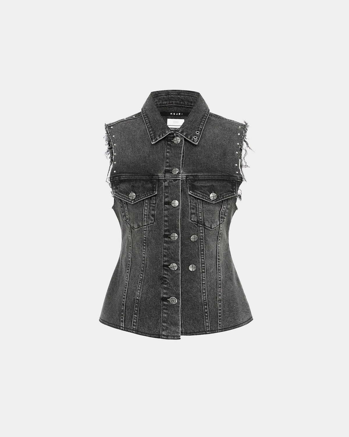 Womens Spark Vest Lovestruck Fitted Fashion Tops - Black