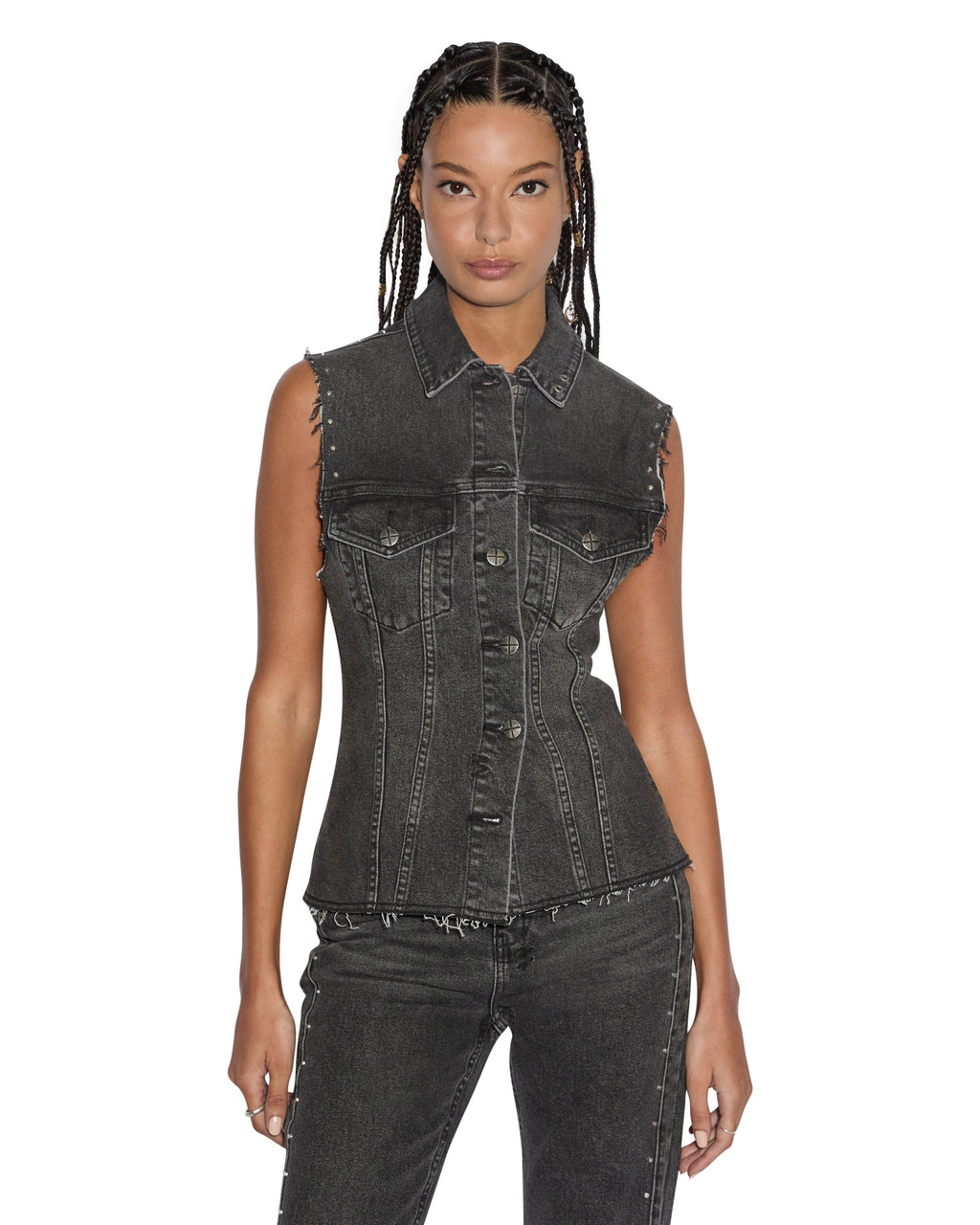 Womens Spark Vest Lovestruck Fitted Fashion Tops - Black