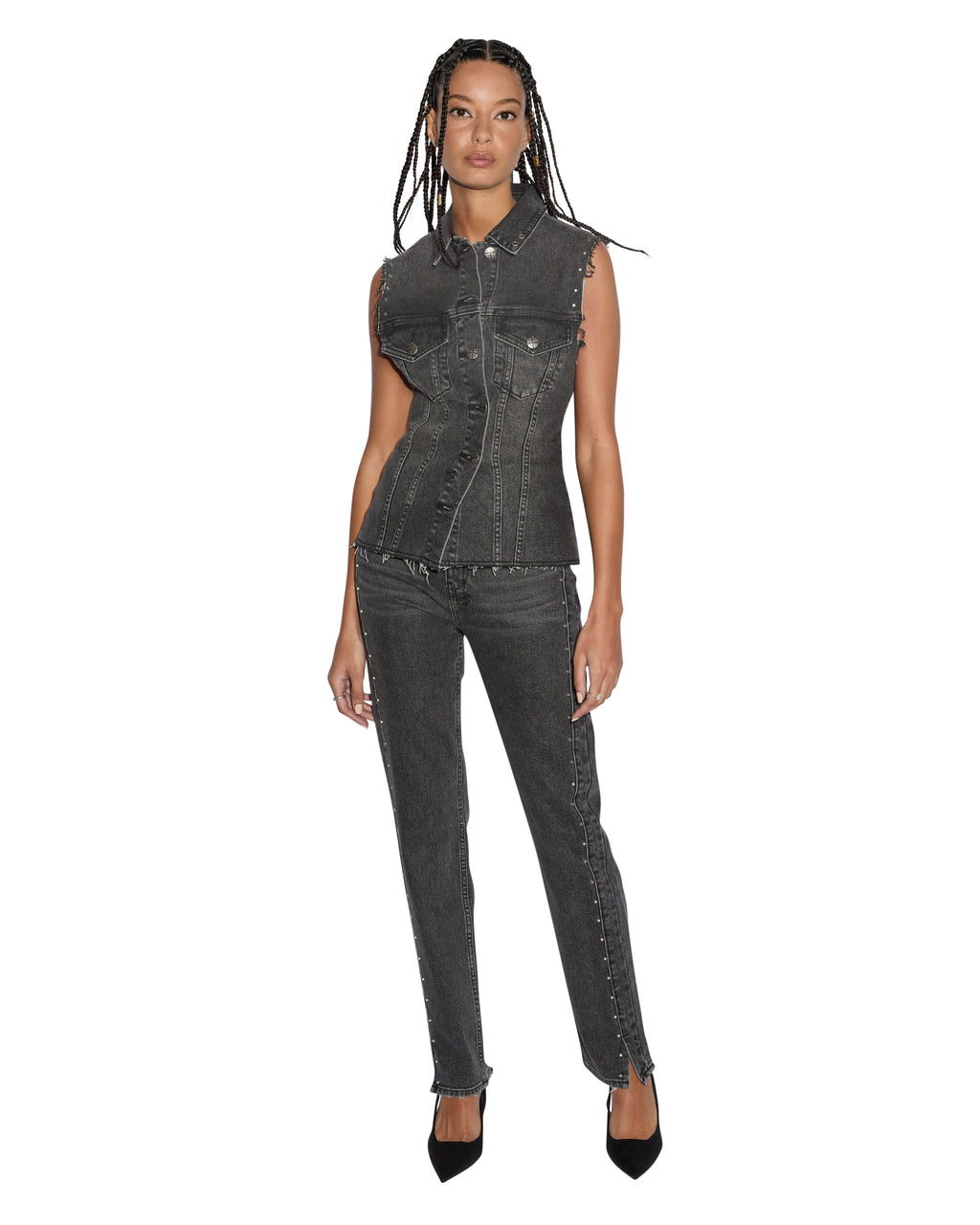 Womens Straight Up Lovestruck Slim Straight Denim Jeans - Black
