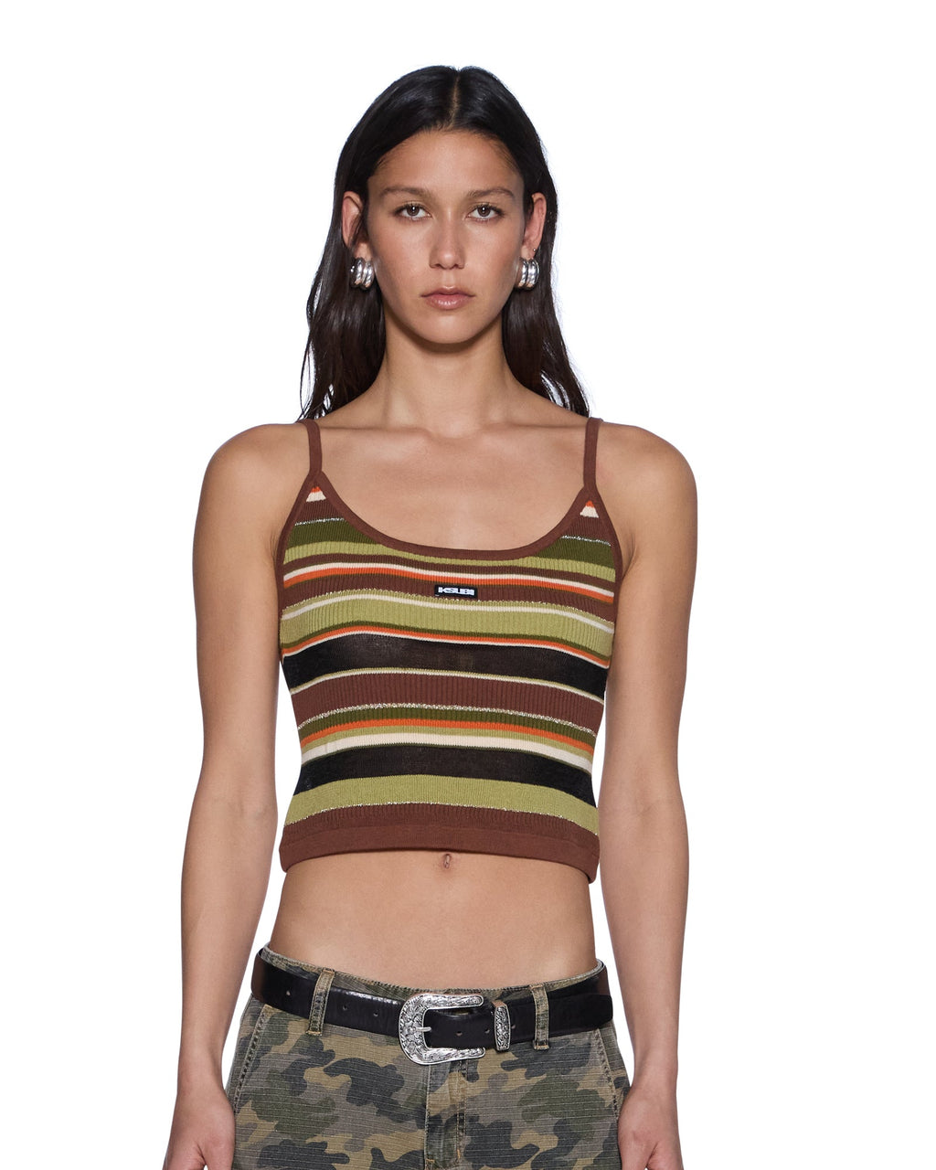 Womens Tamrin Knitted Tank Multi Slim Fashion Tops - Multi Colour