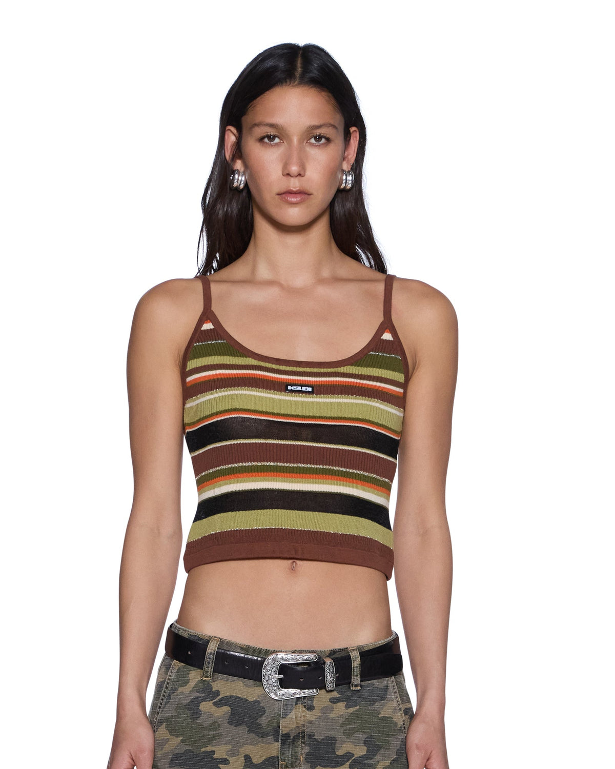 Womens Tamrin Knitted Tank Multi Slim Fashion Tops - Multi Colour