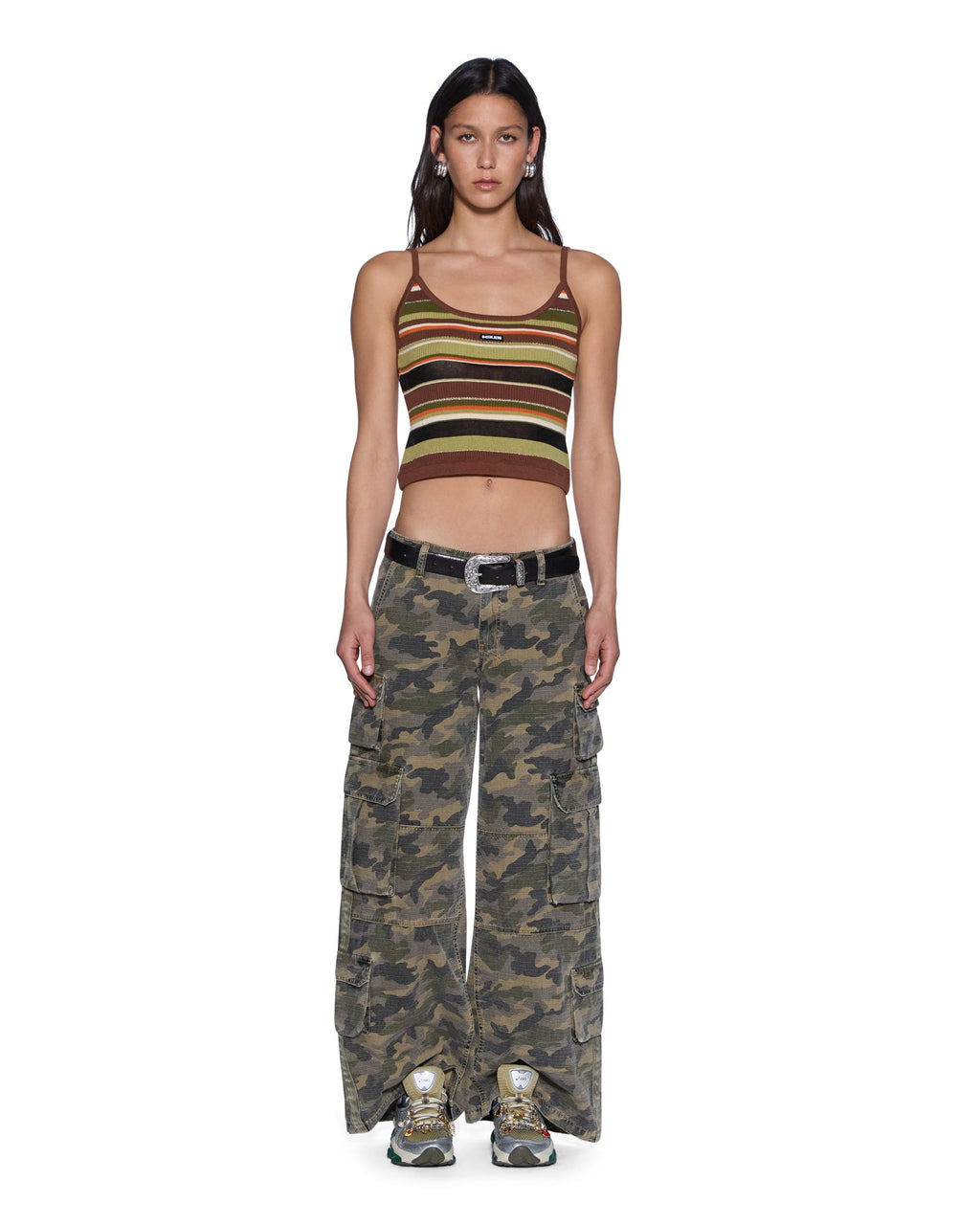 Womens Tamrin Knitted Tank Multi Slim Fashion Tops - Multi Colour