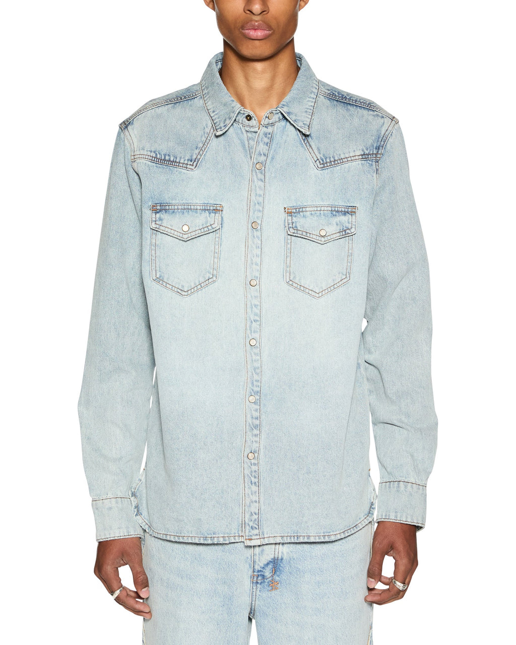 Mens Whiplash Ls Shirt Paragon Regular Shirts - Denim