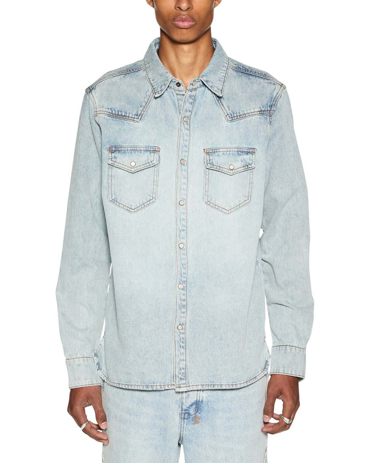 Mens Whiplash Ls Shirt Paragon Regular Shirts - Denim