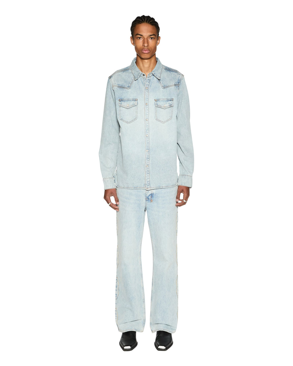 Mens Whiplash Ls Shirt Paragon Regular Shirts - Denim