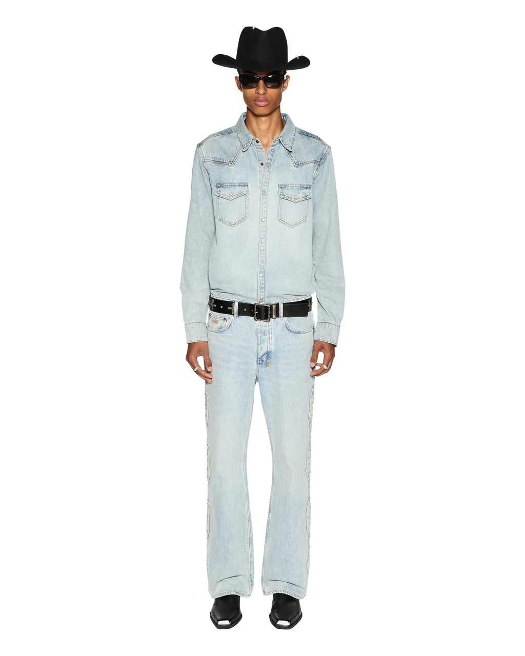 Mens Bronko Paragon Kraft Bootcut Denim Jeans - Denim