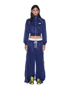 Womens Cropped Traktop Navy Regular Fleece - Navy