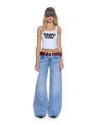 Womens Slogan Chloe Tank White Slim Fashion Tops - White