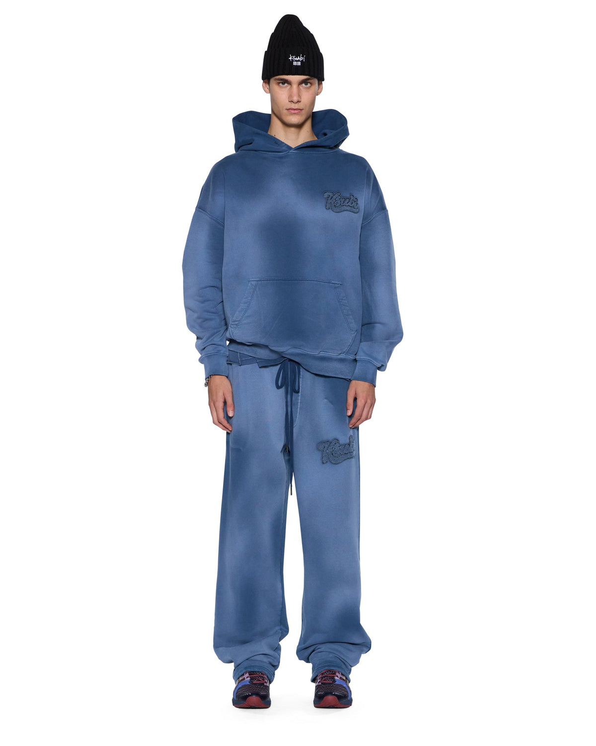 Mens Ace Synthesis Trak Pant Ink Fade Regular Pants - Navy