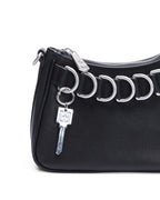 Trash Bag Mini Black Leather Regular Bags - Black