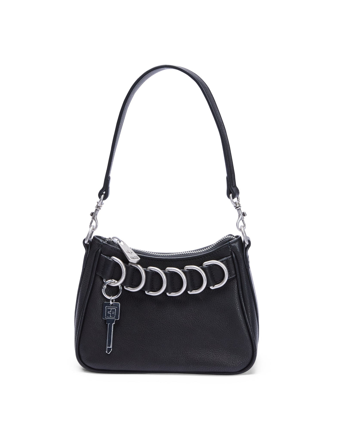 Trash Bag Mini Black Leather Regular Bags - Black