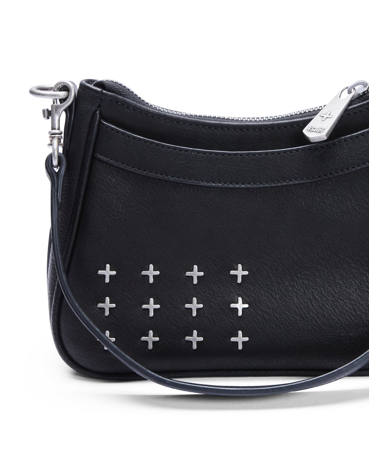 Trash Bag Mini Black Leather Regular Bags - Black