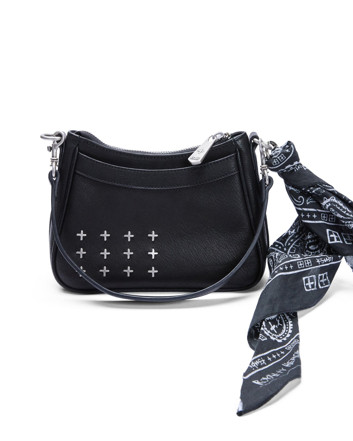 Trash Bag Mini Black Leather Regular Bags - Black