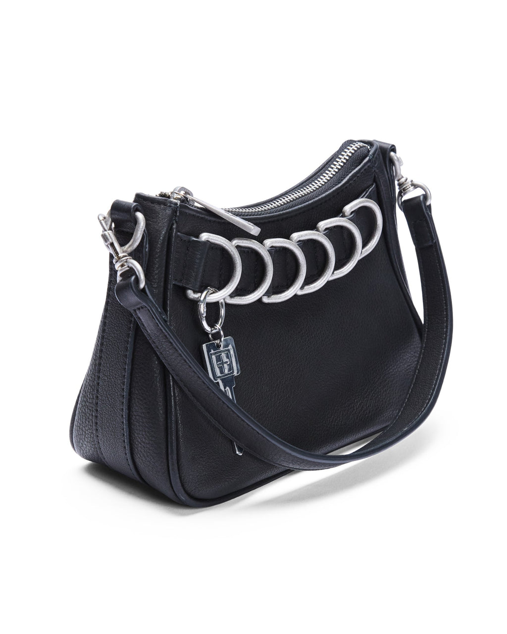 Trash Bag Mini Black Leather Regular Bags - Black