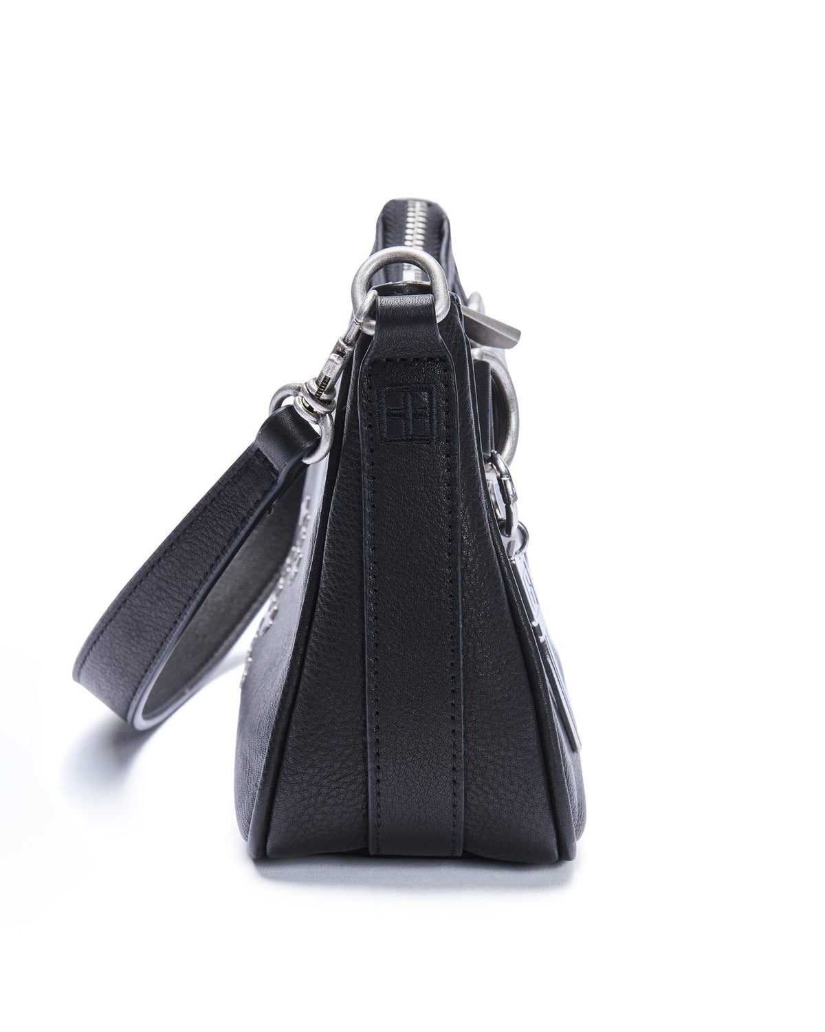Trash Bag Mini Black Leather Regular Bags - Black