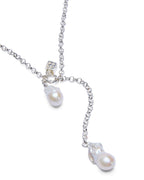 Pearl Twinz Necklace Jewellery - Silver