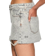 Womens Low Rider Mini Dime Krystal Trashed Baggy Skirts - Grey
