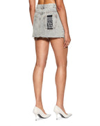 Womens Low Rider Mini Dime Krystal Trashed Baggy Skirts - Grey