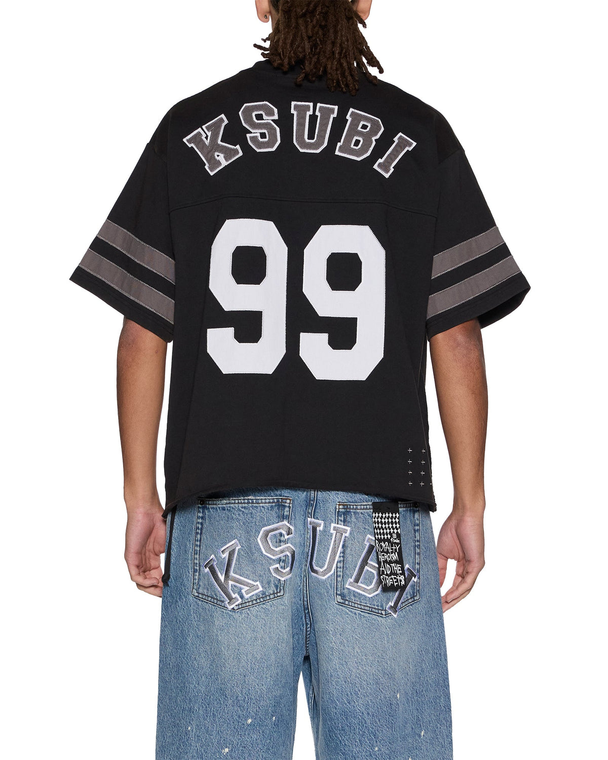 Mens Duke Ss Jersey Black Oversized Tees - Grey