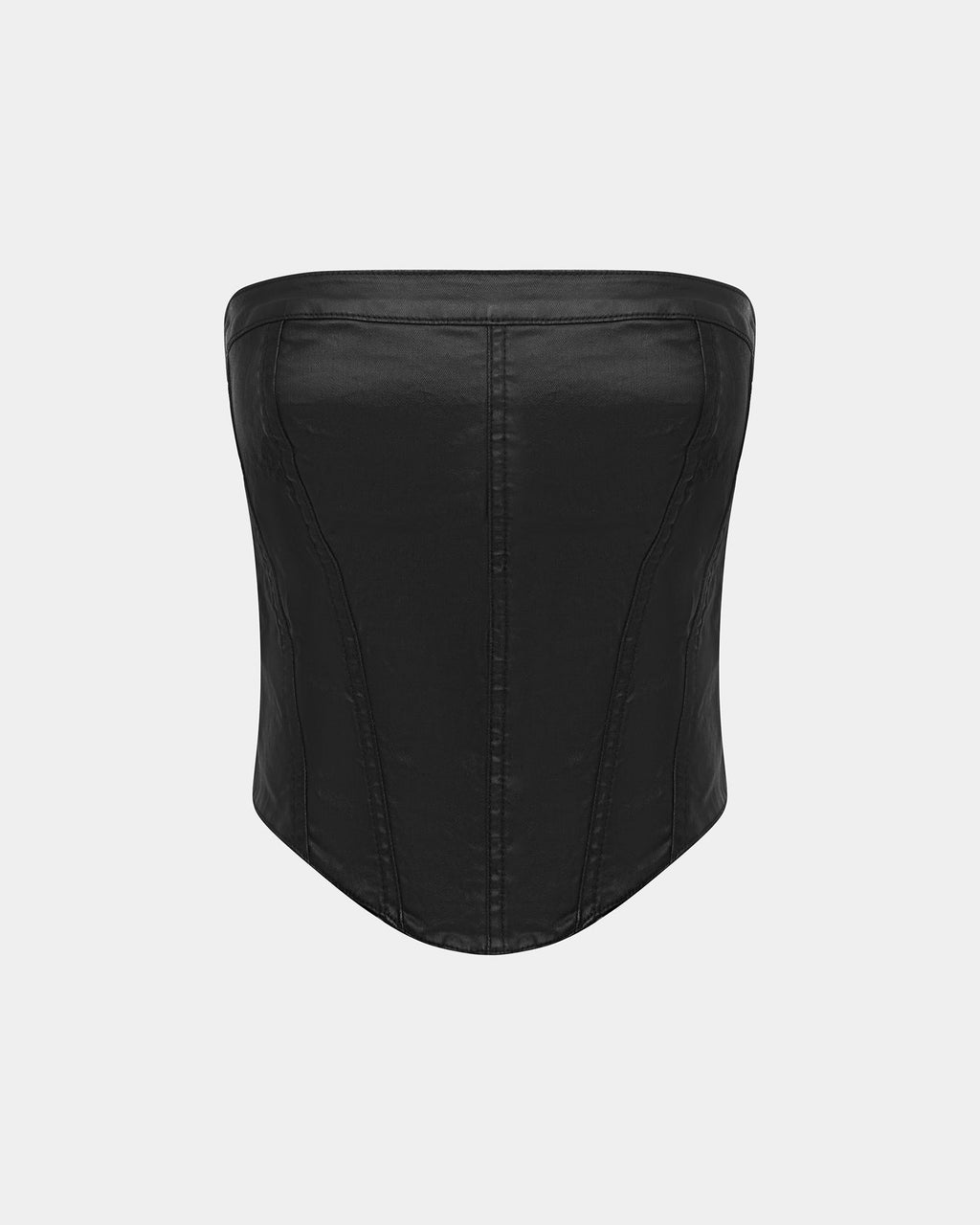 Womens Vampy Bustier Black Wax Fitted Fashion Tops - Black