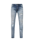 Mens Van Winkle Dakota Blue Repair Skinny Denim Jeans - Denim